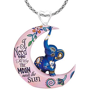 Imagem de Hunkie Colar de elefante 2022 para mulheres meninas, joias românticas femininas colar de pingentes de animais adorável para dia das mães presente de aniversário dos namorados, C