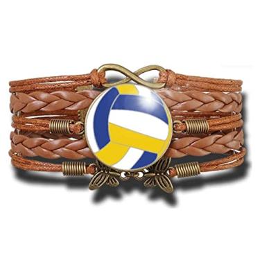 Imagem de Pulseira Feminina Bola de Vôlei Voleibol Ajustável