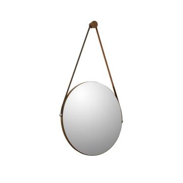 Imagem de Espelho Redondo Decorativo Sunset Sala Estar Salão de Beleza Detalhe em Malbec