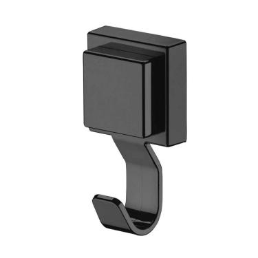 Imagem de Cabide Gancho Multiuso com Ventosa Quadrada Preto Fosco Praticità Future