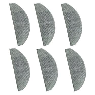 Imagem de 6 peças de pano de esfregão descartável para aspirador de pó peças de Eufy X8, tapete de esfregão lavável de substituição de pano suprimentos de limpeza de piso de esfregão (cinza)