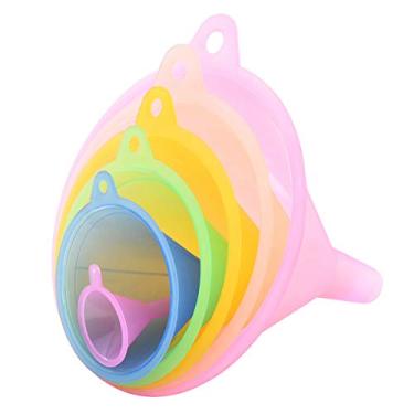 Imagem de Delove Conjunto de 6 funis pequenos – funis de plástico para encher garrafas – ótimo para líquidos de cozinha, transferência de água – grau alimentício e livre de BPA