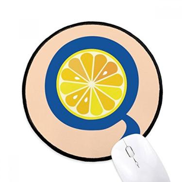 Imagem de DIYthinker Q Alfabeto Laranja Frutas Bonito Padrão Mouse Pad Desktop Escritório Tapete Redondo para Computador