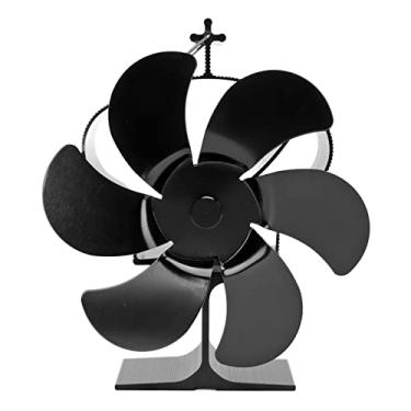 Imagem de Ventilador de Fogão de 6 Lâminas, Preto Resistente à Temperatura LT380 Ventilador de Fogão a Lenha Com Arranque Automático para Interior