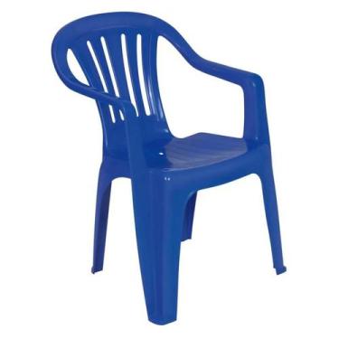 Imagem de Cadeira Tipo Poltrona Em Plástico Bela Vista Azul Mor