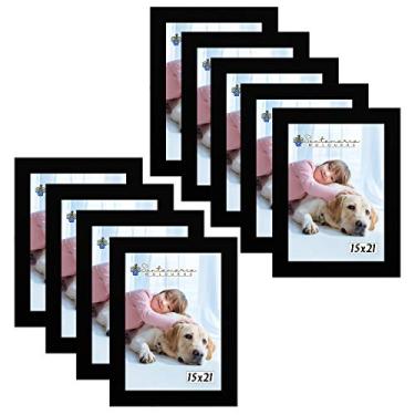 Imagem de Kit 9 Molduras Porta Retrato 15X21 Preto