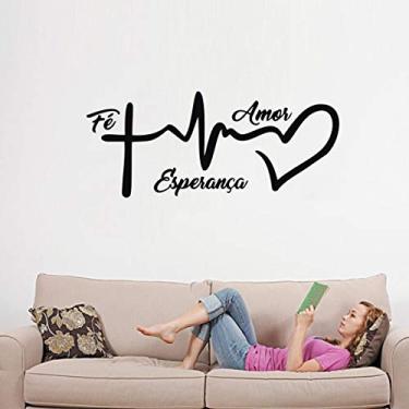 Imagem de Adesivo De Parede Decorativo Frase Fé, Amor 50x90cm