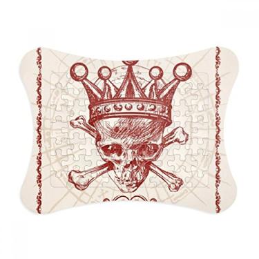 Imagem de Diamantes, coroa vermelha, estampa de cartas de pôquer, moldura de quebra-cabeça, enfeite de quebra-cabeça