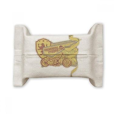 Imagem de Graffiti Street Culture Yellow Motorcycle Pattern Facial Tissue Paper Cover Holder Cotton Linen Bag