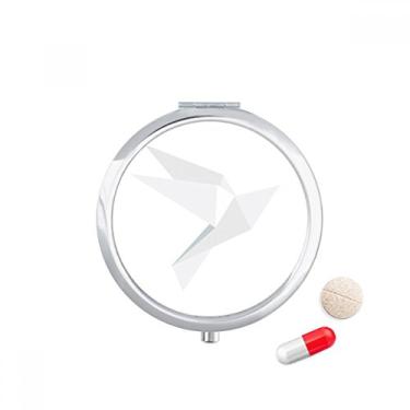 Imagem de Caixa de comprimidos com estampa de pombo abstrata de origami branco