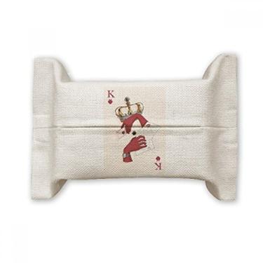 Imagem de Bolsa de linho de algodão com estampa de coração K para cartões de baralho