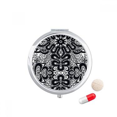 Imagem de Caixa de armazenamento de medicamentos com padrão branco preto europeu estilo rococó