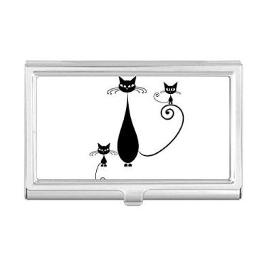 Imagem de Carteira de bolso com desenho de animal de Halloween da família de gato preto