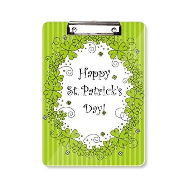 Imagem de Prancheta com trevo de quatro folhas da Irlanda, Happy St.Patrick's Day, pasta de escrita A4