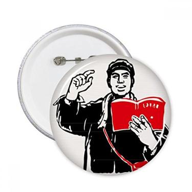 Imagem de Mochila de livro vermelho chapéu estudo China pinos redondos crachá botão decoração roupas 5 peças presente