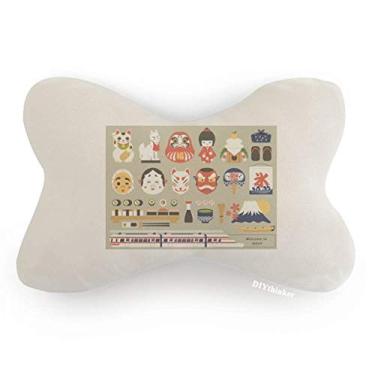 Imagem de DIYthinker Almofada de apoio de cabeça para decoração de pescoço japonesa para carro