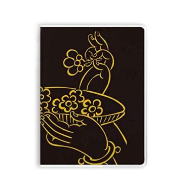 Imagem de Diário de capa macia para caderno com flores budista religião