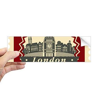 Imagem de DIYthinker London Big Ben Stamp Silhouette Britain UK adesivo retangular para-choque notebook janela decalque