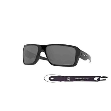 Imagem de Oakley Double Edge OO9380 938008 66MM Polished Black/Prizm Black Polarized Rectangle Sunglasses for Men + BUNDLE with Oakley Accessory Leash Kit