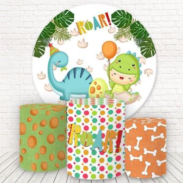 Imagem de Painel Redondo Capas Tecido Sublimado 3D Dino Baby Fkpc-589