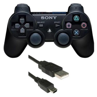 Controle sem fio para playstation 2, joystick dupla vibração