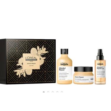 Imagem de Kit L´Oréal Absolut Repair Shampoo 300ml+ Máscara 250g+ Óleo 10-in-1 90ml