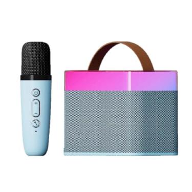 Imagem de Caixinha De Som Multimídia Karaokê 10w Bluetooth Portátil Usb Sd (Azul)