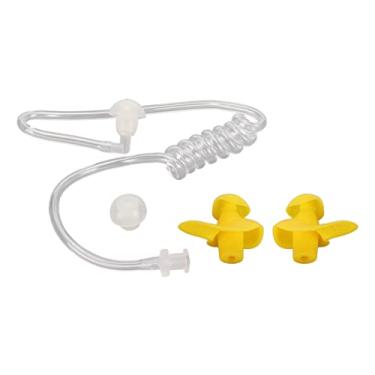 Imagem de Bobina Acústica, Tubo Acústico Espiral Universal Claro Com Tampões de Ouvido de Silicone para Fone de Ouvido de Rádio Em Dois Sentidos (Tampão de ouvido amarelo)