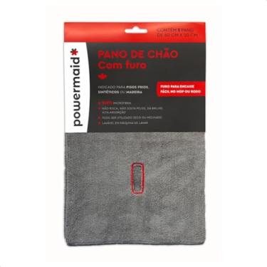 Imagem de Powermaid Pano de Chão Com Furo - 100% Microfibra - 60x50cm, Cinza