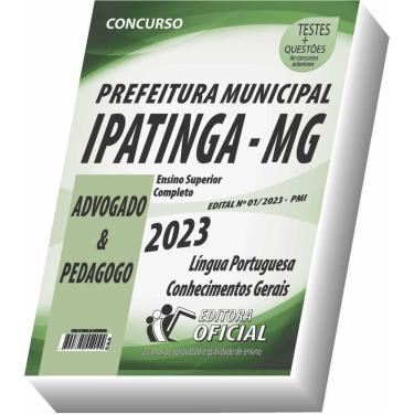 Imagem de Apostila Prefeitura de Ipatinga - MG - Advogado e Pedagogo - Parte Comum aos Cargos