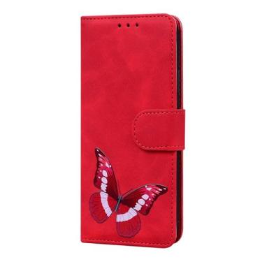Imagem de Hee Hee Smile Capa de telefone para Samsung Galaxy S6 Retro Phone Leather Case Simplicidade Capa de telefone padrão de borboleta Flip Back Cove