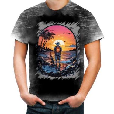 Imagem de Camiseta Desgaste Pesca Esportiva Pôr Do Sol Peixes 8 - Kasubeck Store