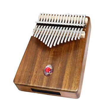 Imagem de Kalimba 17 teclas polegar piano marimbas instrumento madeira maciça dedo piano com bolsa de transporte livro de música martelo de afinação presente musical, (18 cm x 13 cm) XiangSimuG
