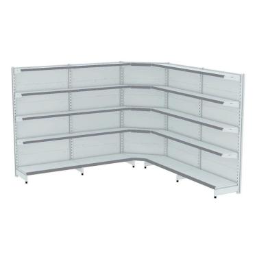 Imagem de Gondola Parede 170 Fit Ate 4 Metros 1 Canto Branco 25b Pe Ci