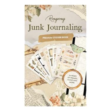 Imagem de Rongrong Tema de livro de adesivos para agendas, calendários, diários – Estética qualidade premium desenhada à mão – Acessórios para scrapbook – 24 páginas