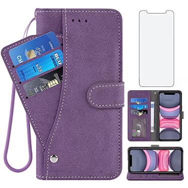 Imagem de Capa tipo carteira compatível com iPhone 12 Mini 5.4 e protetor de tela de vidro temperado, suporte para cartão de crédito, acessórios de celular, capa para iPhone12mini 5G i 12s, iPhone12 12mini,