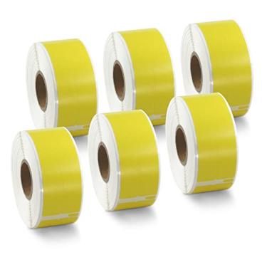 Imagem de BETCKEY Etiquetas coloridas compatíveis com etiquetas de pasta de arquivo Dymo 30277 (9/40.6 cm x 3-7/40.6 cm), compatíveis com impressoras de mesa Dymo LabelWriter Thermal 450, 4XL e Zebra [6 rolos,