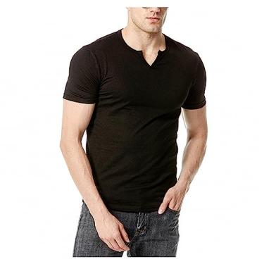 Imagem de Camiseta masculina atlética de manga curta ultramacia leve lisa camiseta de ginástica de secagem rápida, Preto, 4G