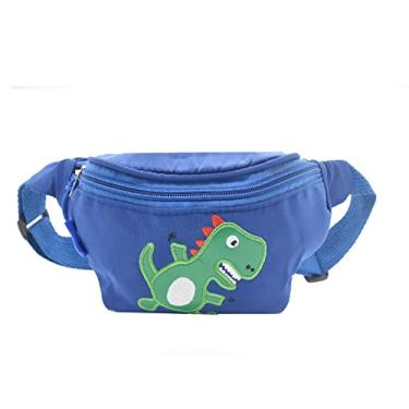 Imagem de Pochete infantil de dinossauro fofa, bolsa de cintura pequena, bolsa transversal para meninas e meninos, B - lue, one size