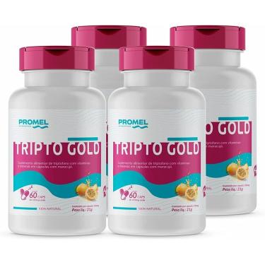 Imagem de Kit Com 4 Tripto Gold Triptofano Com Maracujá 60 Capsulas de 450mg Promel-Unissex