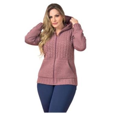 Imagem de Jaqueta Feminina Bolso Touca Plus Size Tricot Premium Mousse-Feminino