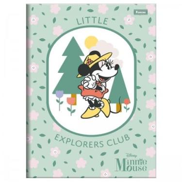 Imagem de Caderno Pequeno Brochura Minnie Mouse - Disney Tamanho 1/4 Capa Dura Foroni 80 Folhas (Verde)