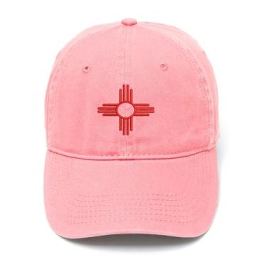 Imagem de Boné de beisebol masculino bordado New Mexico algodão lavado, rosa, 7 1/8