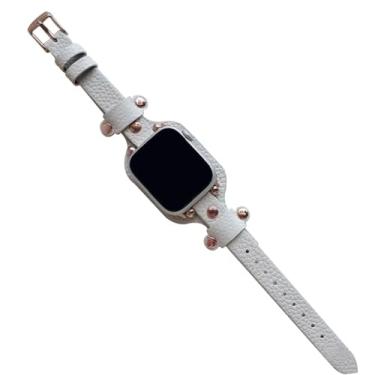 Imagem de Pulseira Bracelete Slim Fina Compatível com Apple Watch 41mm 40mm 38mm 42mm 44mm 45mm 49mm (42/44/45/49mm, Branco)