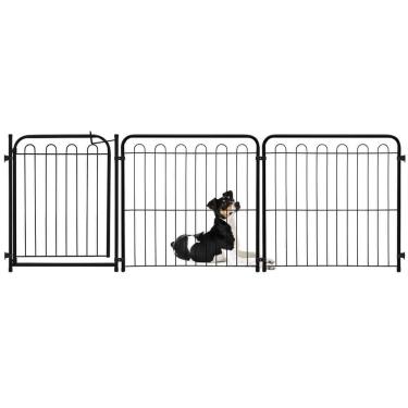 Imagem de Cercado Portão Cães Pet Cachorro - 2 Módulos + Portão - 65x69Cm - Preto - 30.012.02 - Petmix