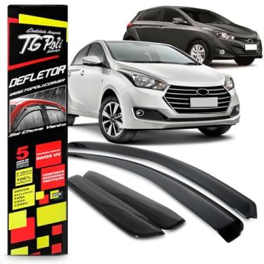 Imagem de Calha Chuva Defletor Inteiriça Slim Hb20S Sedan 4 Portas 2013 2014 2015 2016 2017 2018 2019 Fumê