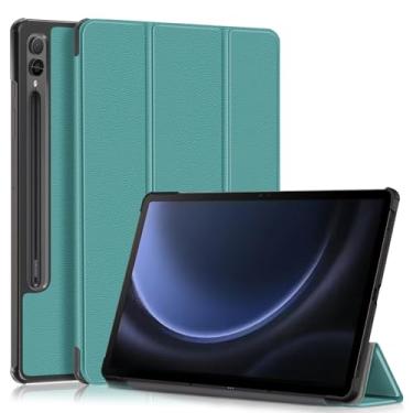 Imagem de Estojo protetor Capa compatível com Samsung Galaxy Tab S9 FE Plus SM-X610/SM-X616 capa tripla para tablet inteligente de 12,4 polegadas, capa ultrafina e leve com suporte rígido para PC capa traseira
