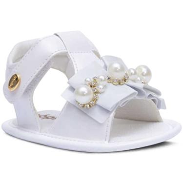 Imagem de Sandália Bebê Feminina Infantil Sapatilha Leve E Macio 01.16 (Branco, BR, Bebê, Alfa, M)