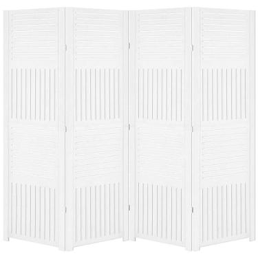 Imagem de Biombo Pintado Divisoria Separador de Ambiente MDF Preto ou Branco (Branco, 4 Horizontal Vertical)