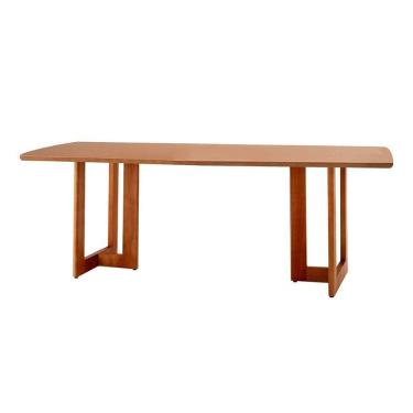 Imagem de mesa de jantar retangular com tampo madeira talia imbuia 180 cm